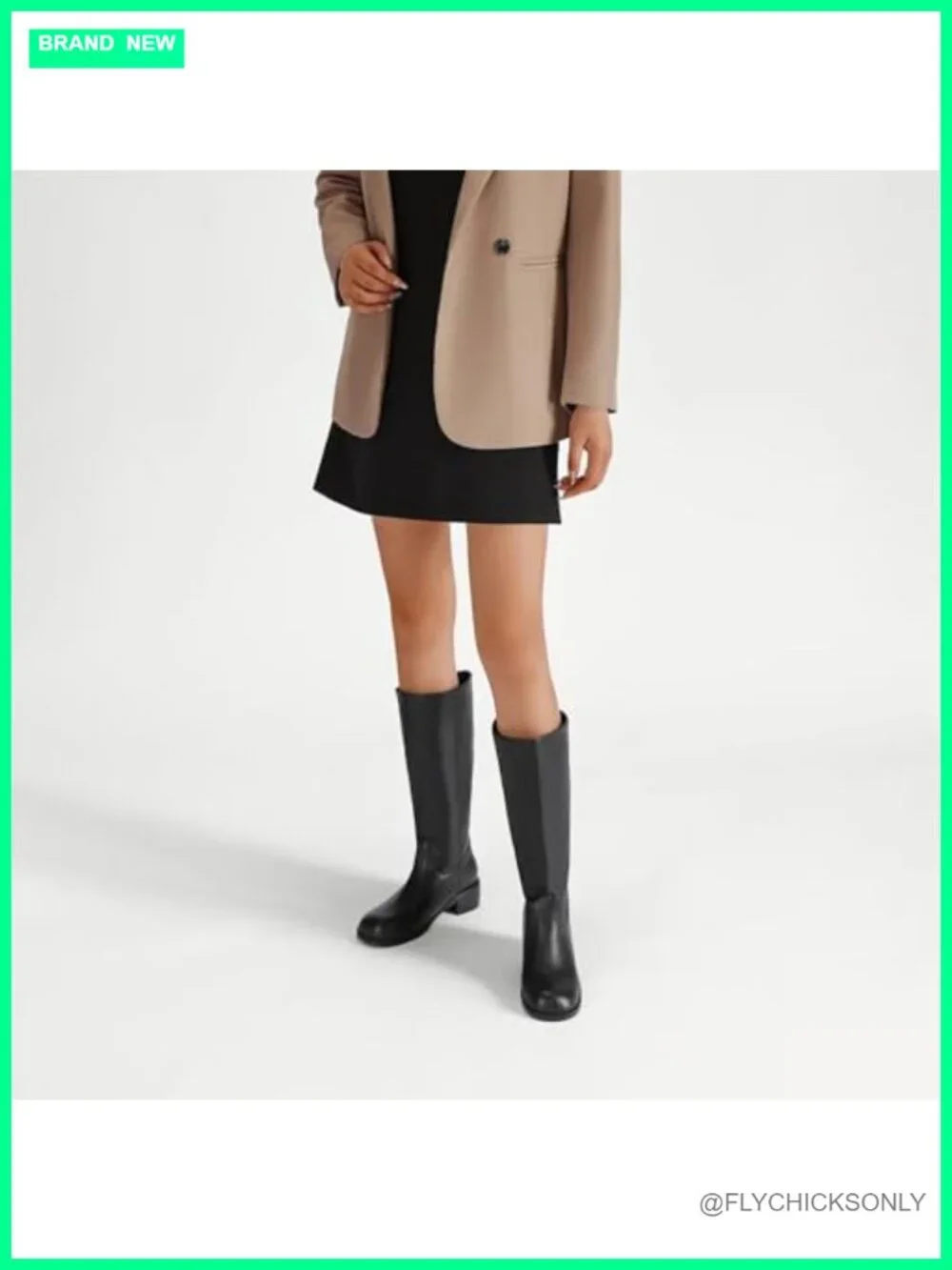 Women's Knee High Boots Square Toe Wide Calf Chunky Block Heel Platform Pull On
